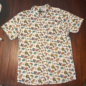 A-Lab Shroomie White Short Sleeve Button Up Shirt